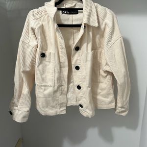 Zara Corduroy Button Up Shirt Jacket